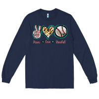 Navy Peace Love Baseball Long Sleeve Tee - Jasminsmagicworld