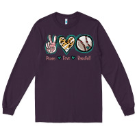Plum Peace Love Baseball Long Sleeve Tee - Jasminsmagicworld