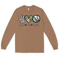 Toasted Coconut Peace Love Baseball Long Sleeve Tee - Jasminsmagicworld
