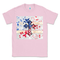 Bubblegum Pink 4th of july flag cross Classic Tee - TumblerDesignByShophia