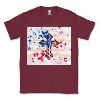 Burgundy 4th of july flag cross Classic Tee - TumblerDesignByShophia