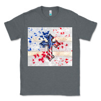 Charcoal Heather 4th of july flag cross Classic Tee - TumblerDesignByShophia