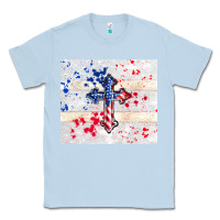 Dusty Blue 4th of july flag cross Classic Tee - TumblerDesignByShophia