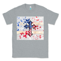 Heather Grey 4th of july flag cross Classic Tee - TumblerDesignByShophia