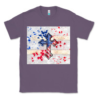 Lavender 4th of july flag cross Classic Tee - TumblerDesignByShophia