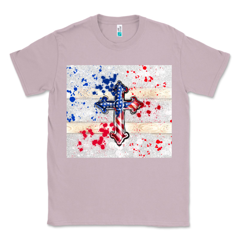 4th Of July Flag Cross Classic Tee by TumblerDesignByShophia | Teevron