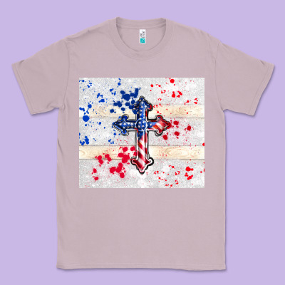 4th Of July Flag Cross Classic Tee Designed By Tumblerdesignbyshophia