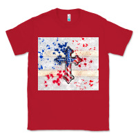 Red 4th of july flag cross Classic Tee - TumblerDesignByShophia