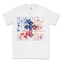 White 4th of july flag cross Classic Tee - TumblerDesignByShophia