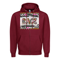Burgundy race Zipper Hoodie - Artiststas