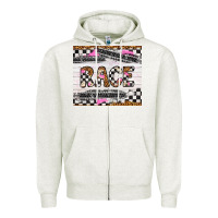 Oatmeal Heather race Zipper Hoodie - Artiststas