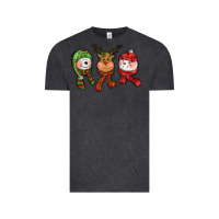Vintage Black christmas reindeer polar bear snowman Vintage Tee - CowGirlArtShop