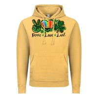 Vintage Mustard Peace love St. Patrick's Day Vintage Hoodie - CowGirlArtShop