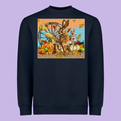 Fall Rabbit  Mousepad Heavyweight Sweatshirt Designed By Lillyallendesigns