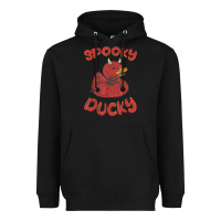 Black spooky devil rubber duck halloween Heavyweight Hoodie - longCreatives