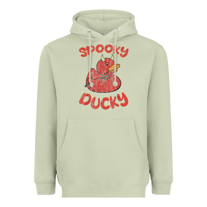 Spooky Devil Rubber Duck Halloween Heavyweight Hoodie by longCreatives | Teevron