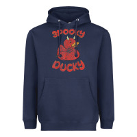 Navy spooky devil rubber duck halloween Heavyweight Hoodie - longCreatives