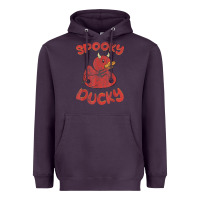 Plum spooky devil rubber duck halloween Heavyweight Hoodie - longCreatives