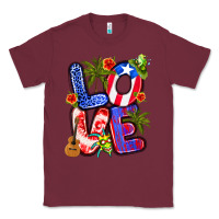 Burgundy puerto rico love Classic Tee - Artiststas