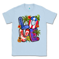 Dusty Blue puerto rico love Classic Tee - Artiststas