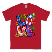 Red puerto rico love Classic Tee - Artiststas