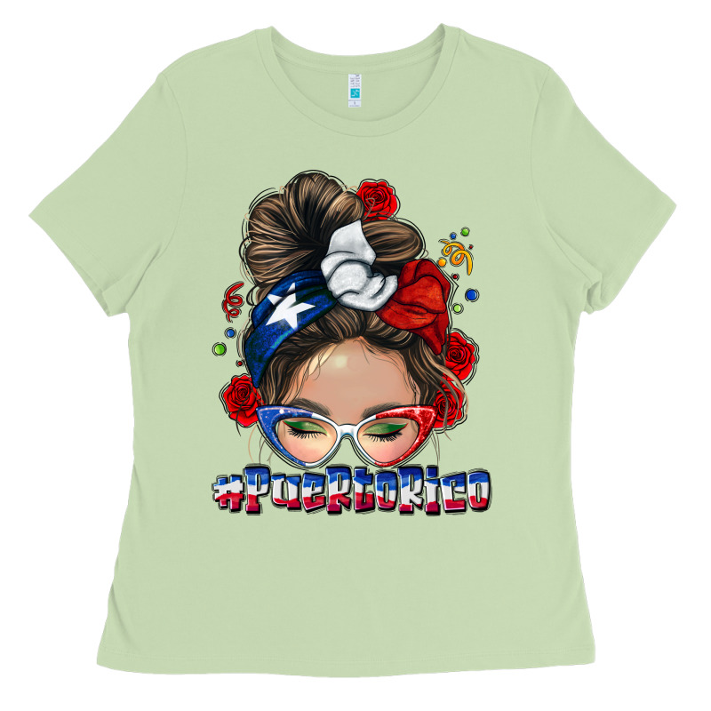 Puerto Rico Messy Bun Ladies Tee by NancyCooperArtShop | Teevron