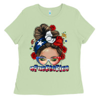 Matcha Puerto Rico messy bun Ladies Tee - NancyCooperArtShop