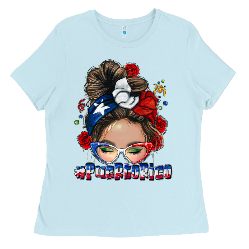Puerto Rico Messy Bun Ladies Tee by NancyCooperArtShop | Teevron