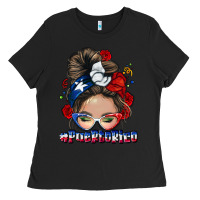 Black Puerto Rico messy bun Ladies Tee - NancyCooperArtShop