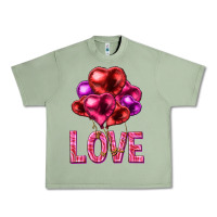 Oil Green Love heart balloons Valentine's Day Urban Heavy Tee - HowdyJamesFarm