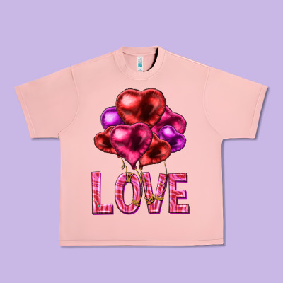 Love Heart Balloons Valentine's Day Urban Heavy Tee Designed By Howdyjamesfarm