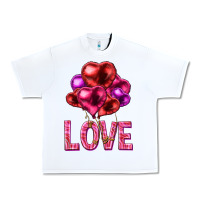 White Love heart balloons Valentine's Day Urban Heavy Tee - HowdyJamesFarm