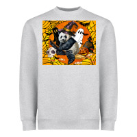 Heather Grey panda halloween Heavyweight Sweatshirt - LillyAllenDesigns
