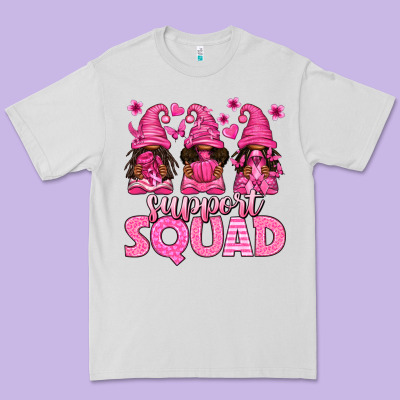 Breast Cancer Afro Gnomies Support Squad Premium Tee Designed By Texasbilliewilder