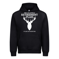 Black Hunting Retirement Plan Funny Elk Deer Retired Hunter Gift Urban Hoodie - longCreatives