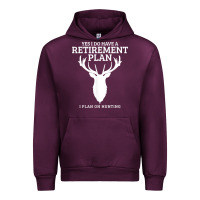 Mauve Wine Hunting Retirement Plan Funny Elk Deer Retired Hunter Gift Urban Hoodie - longCreatives