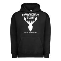 Pigment Black Hunting Retirement Plan Funny Elk Deer Retired Hunter Gift Urban Hoodie - longCreatives