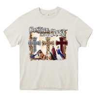 Cream Christmas Begins With Christ Heavy Core Tee - Bettercallsaul
