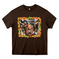 Chocolate Brown highland cow Heavy Core Tee - JahusDesignShop