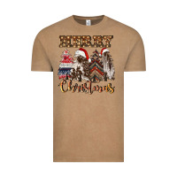 Vintage Coffee merry christmas trees Vintage Tee - CowGirlArtShop