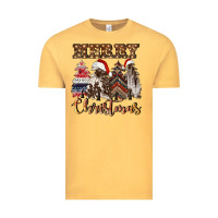 Vintage Mustard merry christmas trees Vintage Tee - CowGirlArtShop
