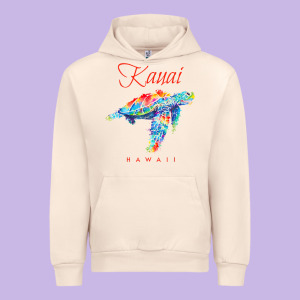 Kauai Hawaii Watercolor Sea Turtle Souvenir Urban Hoodie Designed By Longcreatives