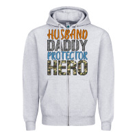 Heather Grey husband daddy protector hero Zipper Hoodie - Artiststas