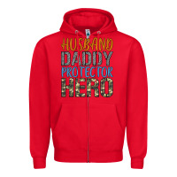 Red husband daddy protector hero Zipper Hoodie - Artiststas