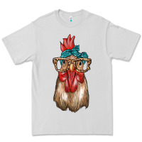 Dove Grey chicken with bandana and leopard Premium Tee - texasbilliewilder