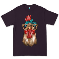 Plum chicken with bandana and leopard Premium Tee - texasbilliewilder