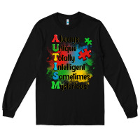 Black always unique autism Long Sleeve Tee - OliviaCreatesArt
