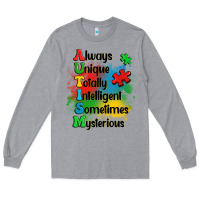 Heather Grey always unique autism Long Sleeve Tee - OliviaCreatesArt