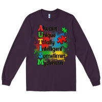 Plum always unique autism Long Sleeve Tee - OliviaCreatesArt