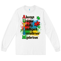 White always unique autism Long Sleeve Tee - OliviaCreatesArt